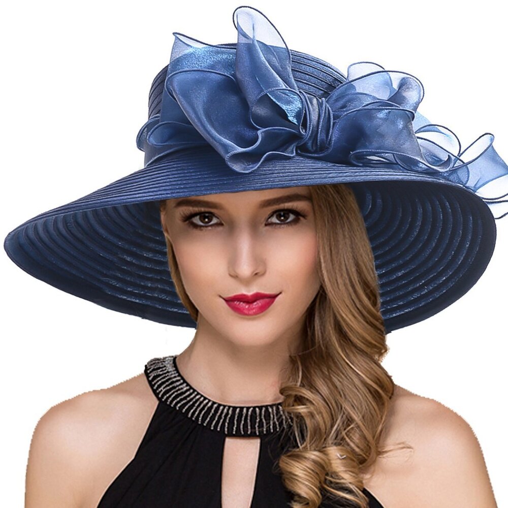 5927 Women Derby Church Dress Cloche Hat Fascinator Floral Tea Party